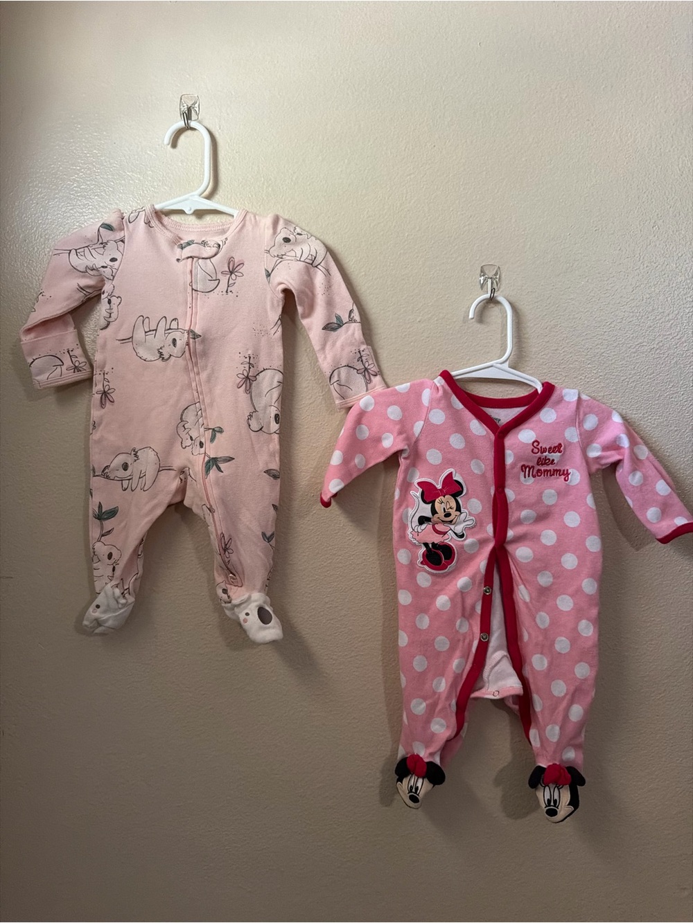 Disney Pink Minnie Mouse Polka-Dot Footed One-Piece